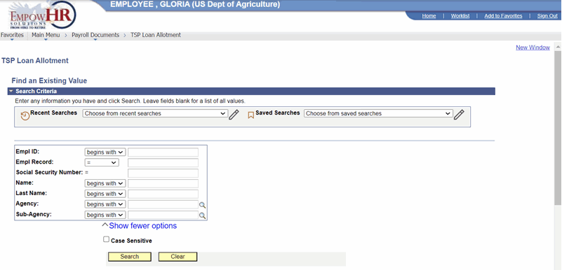 TSP Loan Allotment - Find an Existing Value